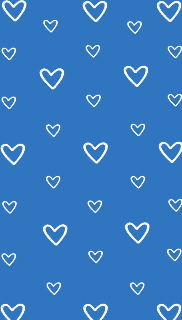 Charming White Hearts on Blue Wallpaper Background Design