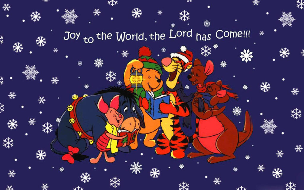 Festive Winnie the Pooh Wallpaper: Holiday Cheer & Friendship