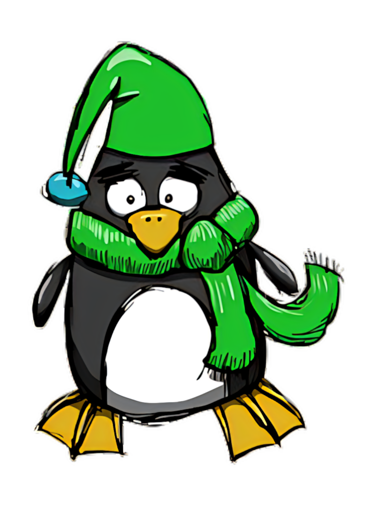 Winter Wonderland: Charming Cartoon Penguin Wallpaper Background