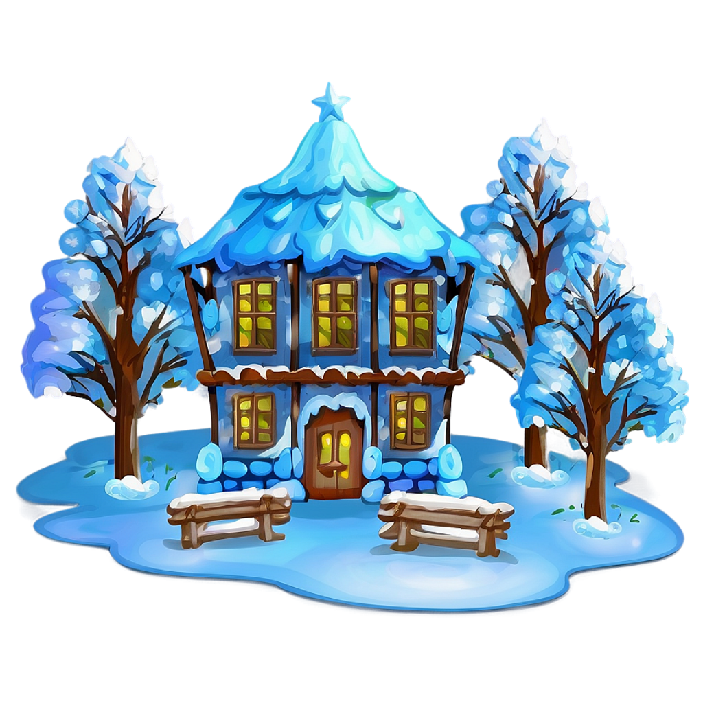 Charming Winter Wonderland Wallpaper: Cozy House & Snowy Trees