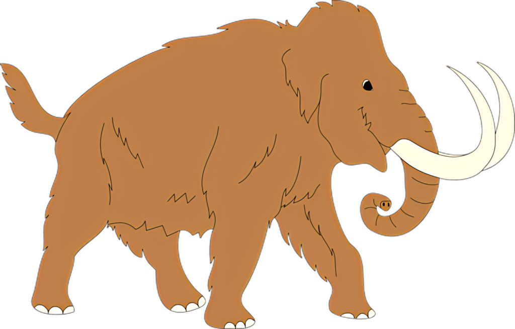 Charming Woolly Mammoth Wallpaper: Playful Vector Illustration