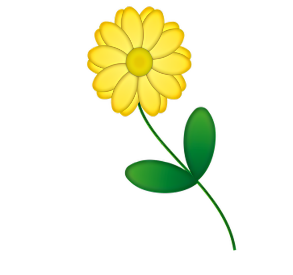 Charming Yellow Daisy Wallpaper with Green Leaves on Transparent Background