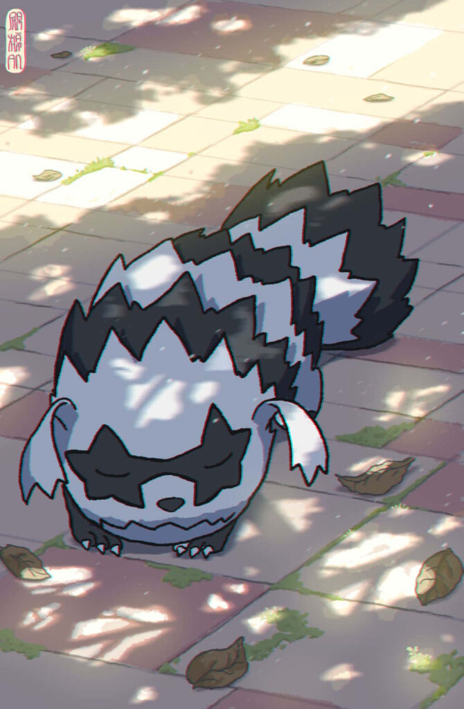 Tranquil Zigzagoon Wallpaper: Peaceful Pokémon Under Sunlight