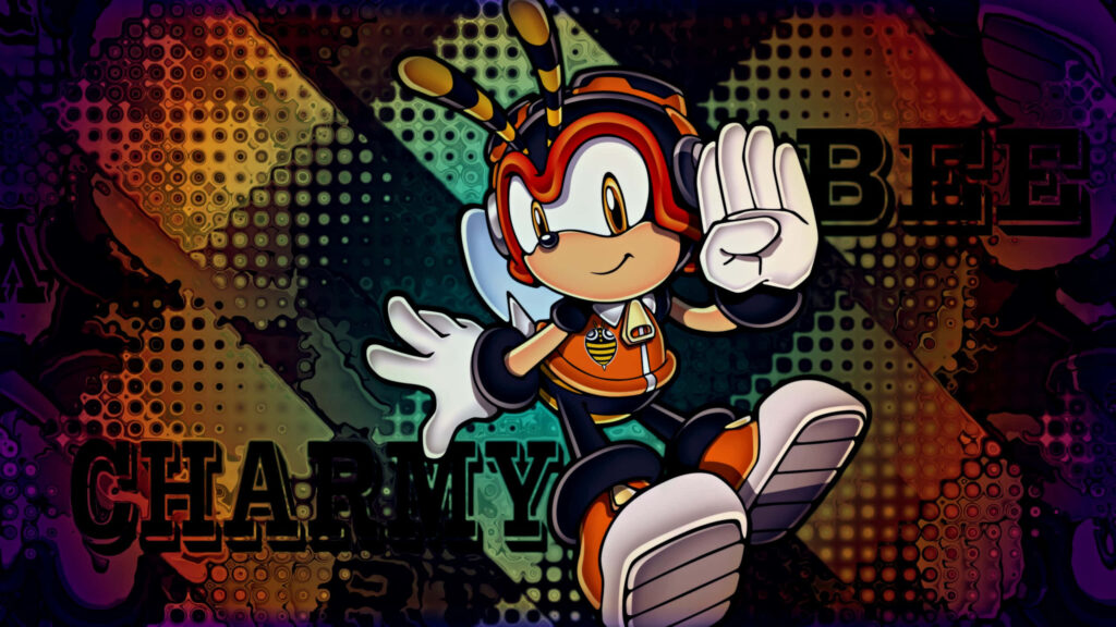 Charmy Bee action pose HD wallpaper vibrant comic background energetic adventure vibe