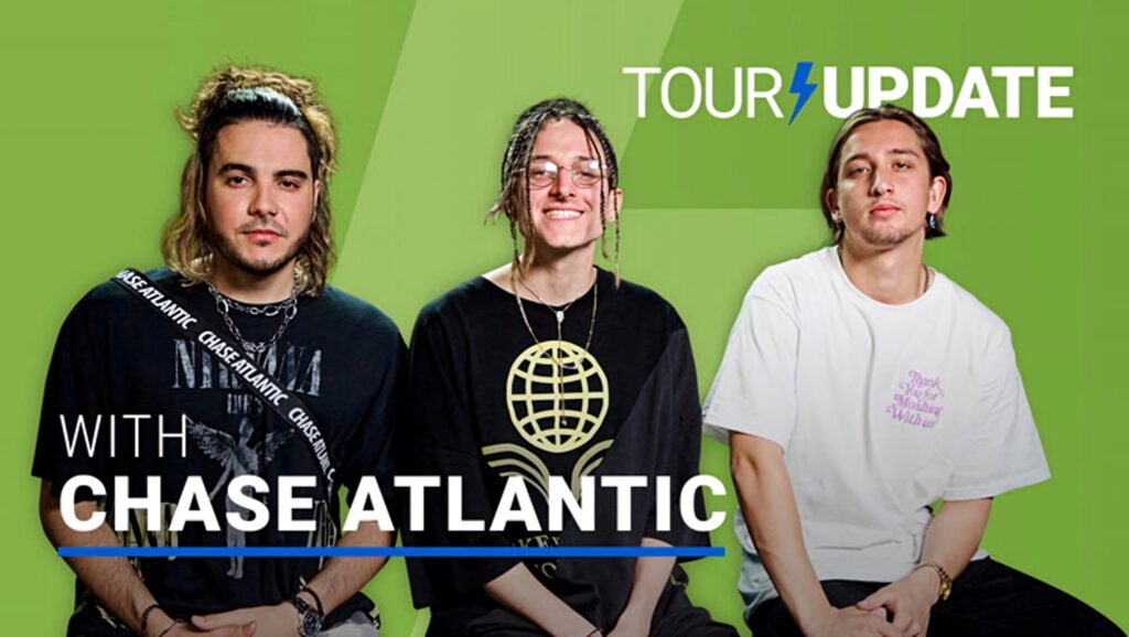 Chase Atlantic members Mitchel Clinton Christian vibrant green background tour update wallpaper