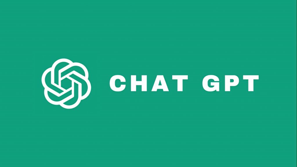 ChatGPT logo with bold white text on green background modern minimalistic AI tech wallpaper