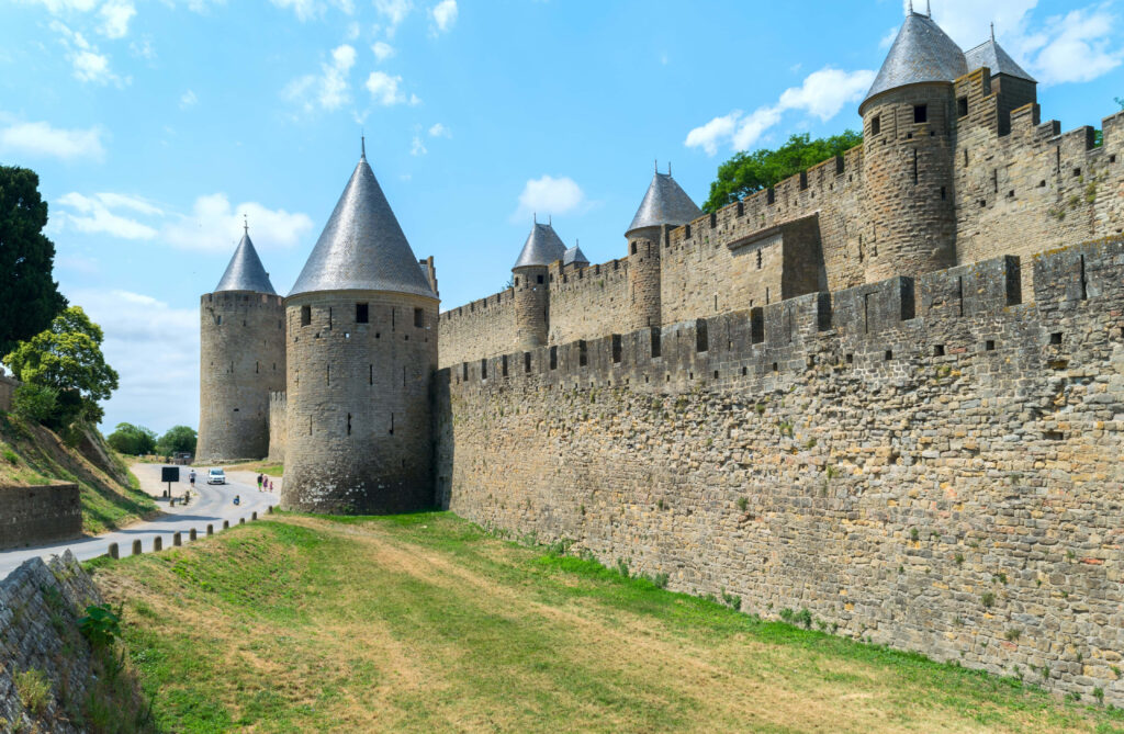 Medieval Chateau Comtal Rampart Wallpaper - Carcassonne, France