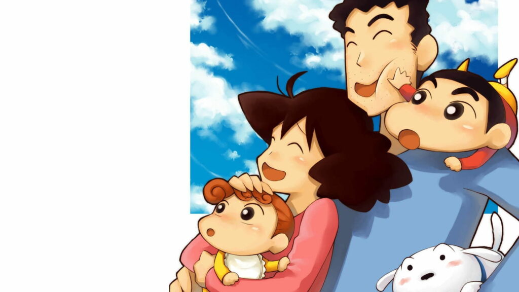 Shin Chan Family: Playfully Adorable PC Wallpaper in HD