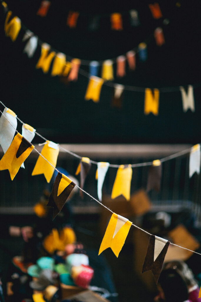 Cheerful Colorful Garlands Wallpaper for Festive Celebrations