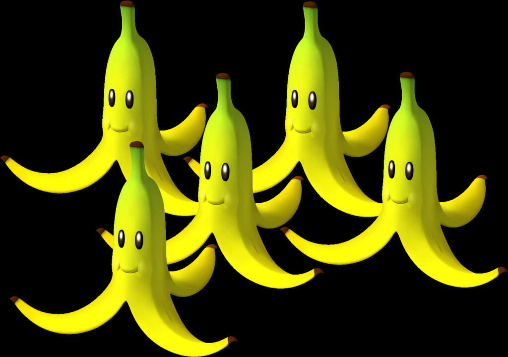 Cheerful Cartoon Banana Characters – Fun Transparent Background Wallpaper