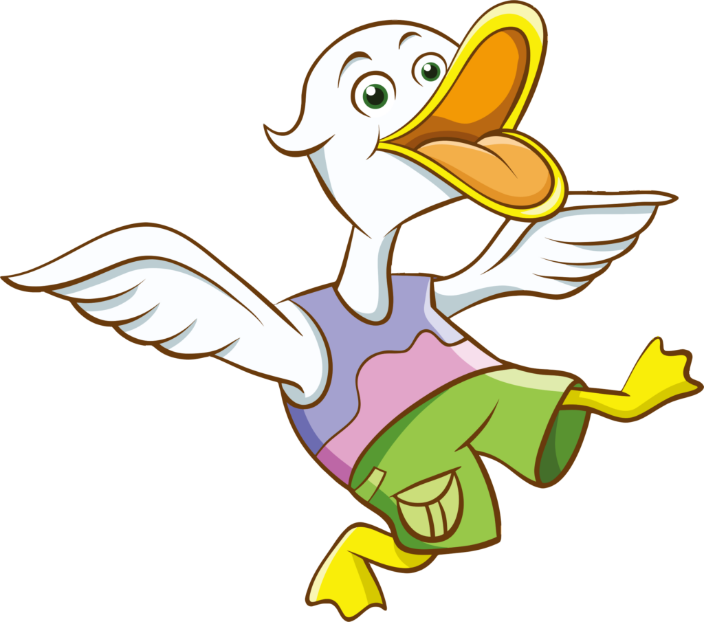 Cheerful Animated Duck Wallpaper - Playful Background Design