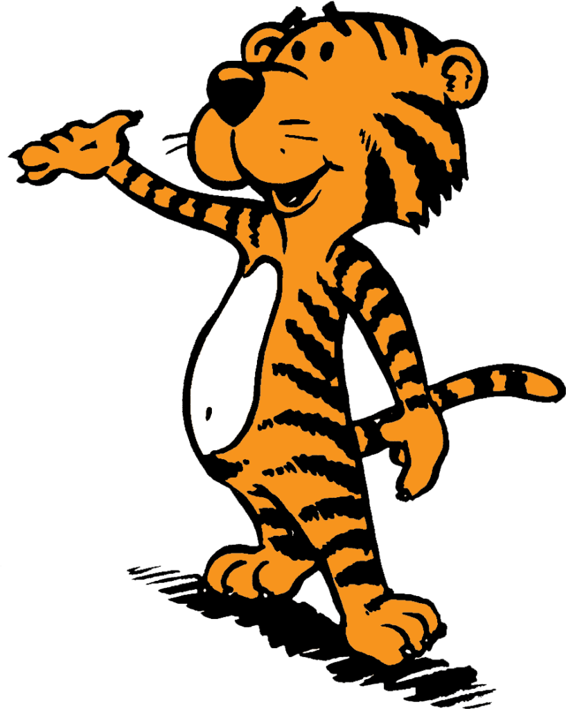 Vibrant Animated Tiger Wallpaper: Cheerful & Playful Digital Background