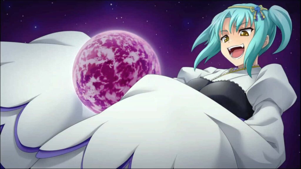 Cheerful Anime Character with Turquoise Hair - Celestial Wallpaper