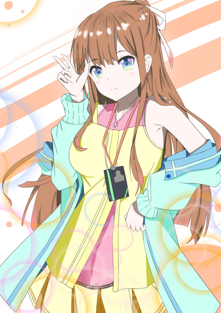 Cheerful Anime Girl Wallpaper: Vibrant Background Joy & Playfulness