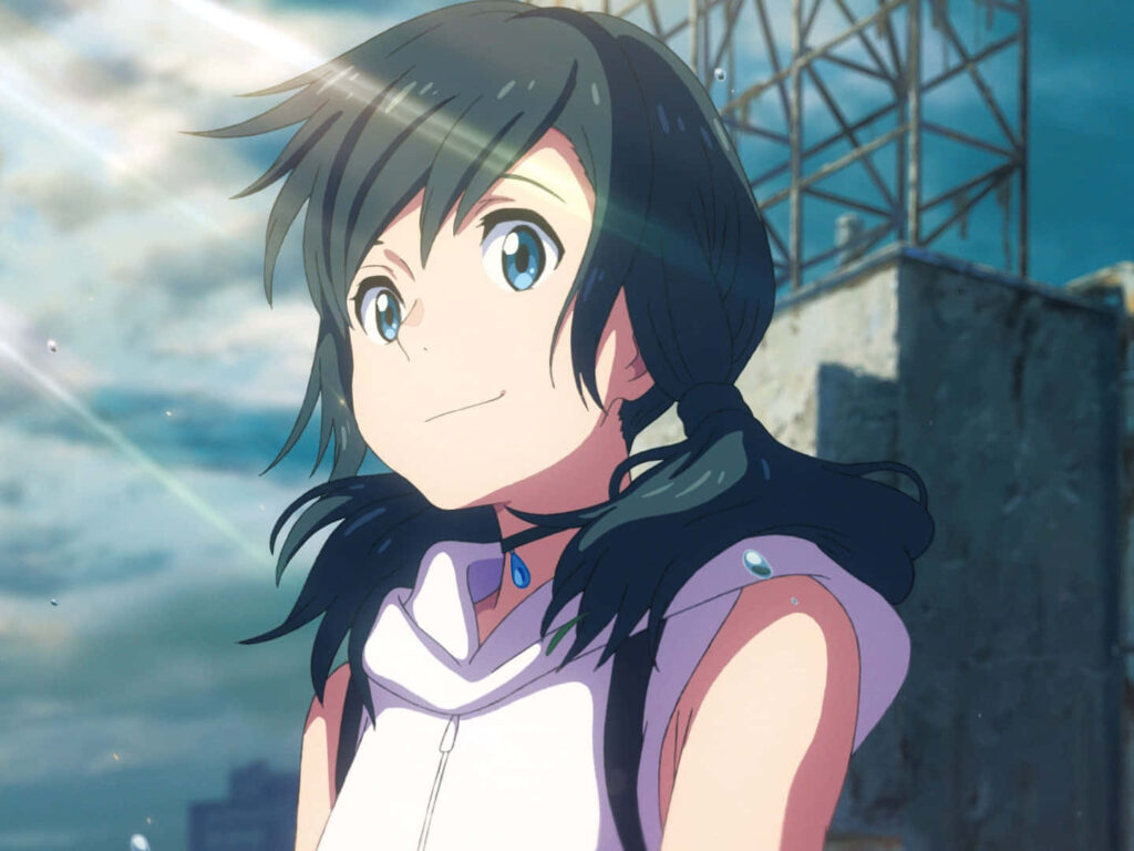 Cheerful Anime Profile Wallpaper with Serene Outdoor Background