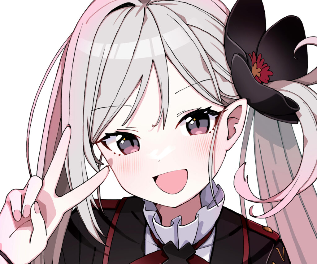 Cheerful Asagi Mutsuki Wallpaper - Playful Peace Sign Design