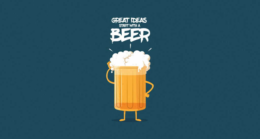 Cheerful Beer Wallpaper: 'Great Ideas Start With A Beer'