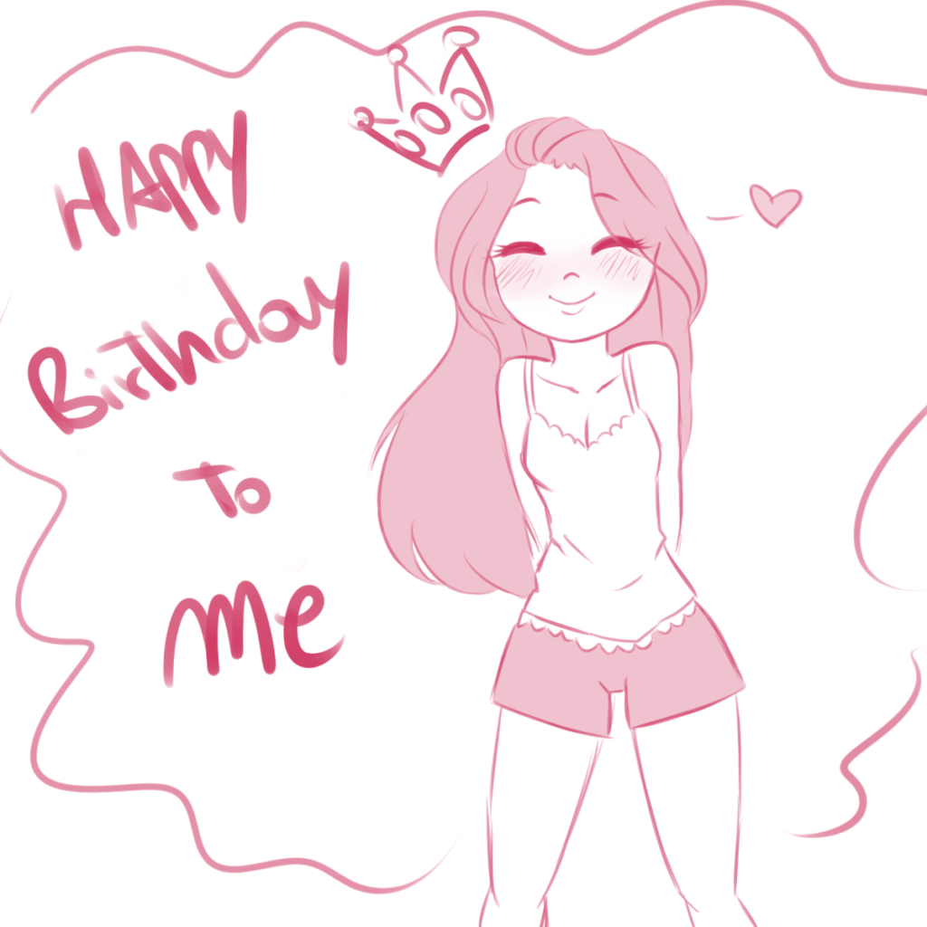 Cheerful Birthday Girl Wallpaper | Happy Birthday to Me Illustration