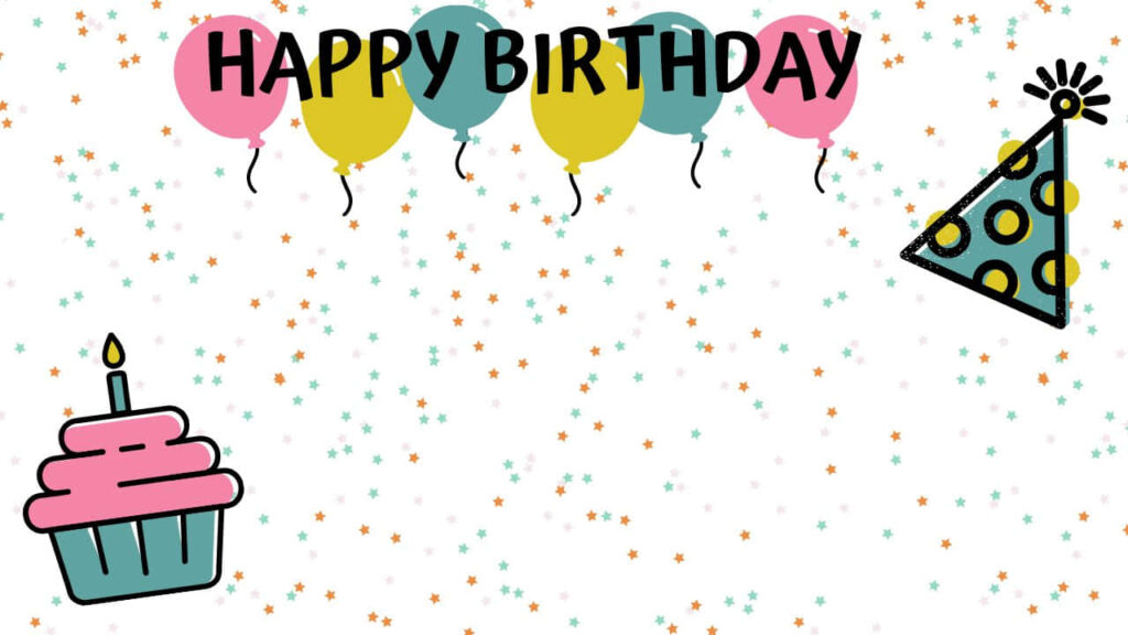 Cheerful Birthday Wallpaper with Colorful Balloons & Festive Decor