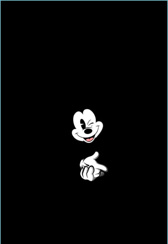 Charming Black and White Cartoon Wallpaper with Iconic Character