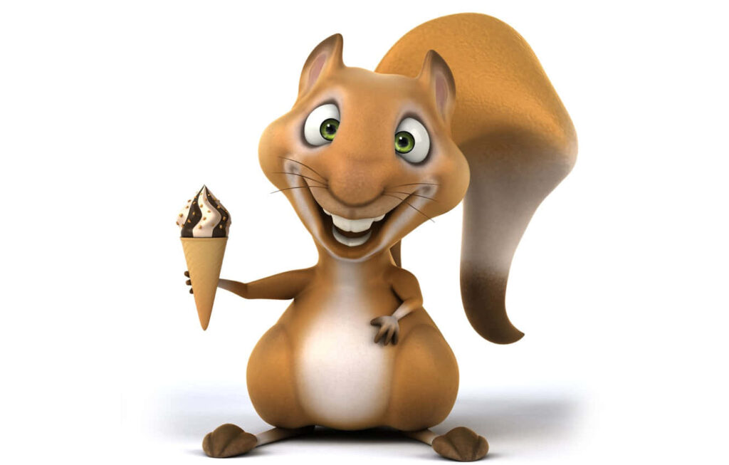 Cheerful Brown Squirrel Ice Cream Wallpaper - Whimsical Background