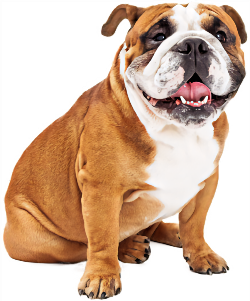 Cheerful Bulldog Wallpaper with Joyful Expression on Transparent Background