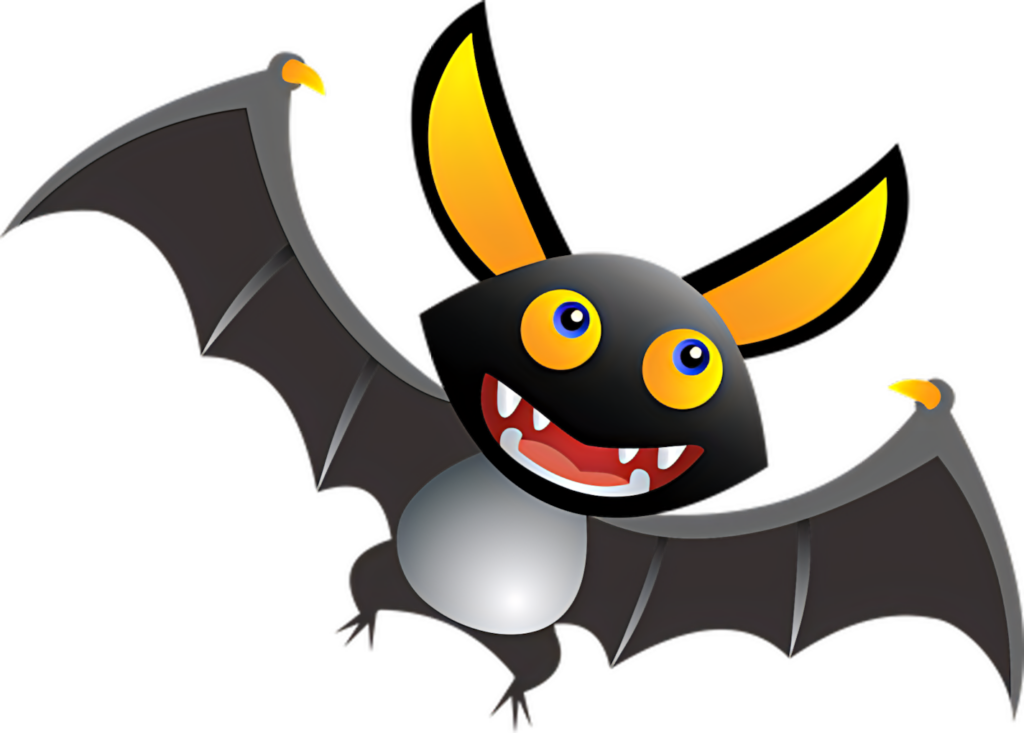 Cheerful Cartoon Bat Wallpaper with Yellow Ears - Whimsical Design