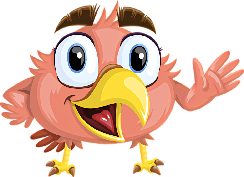 Cheerful Cartoon Bird Wallpaper - Vibrant & Playful Background