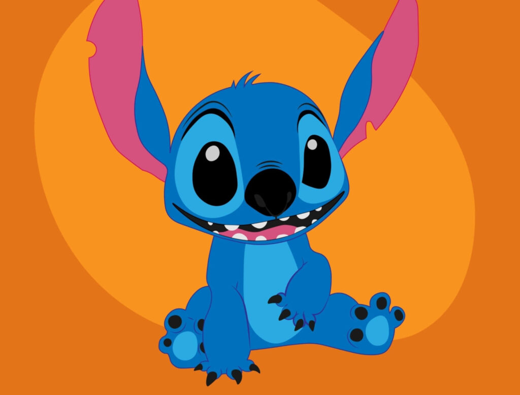 Cheerful Cartoon Character Wallpaper on Bright Orange Background