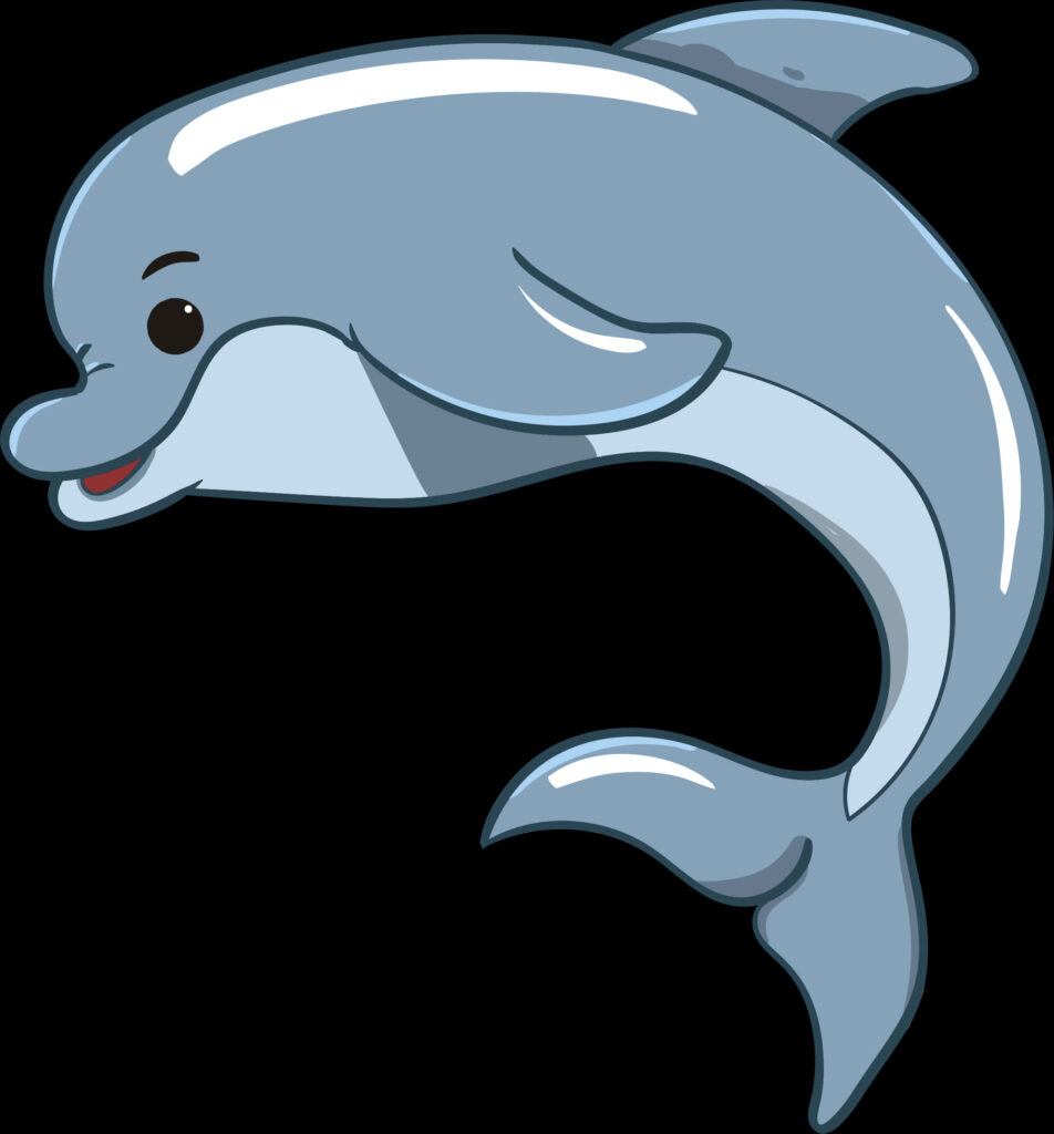 Cheerful Cartoon Dolphin Wallpaper for Joyful Digital Spaces