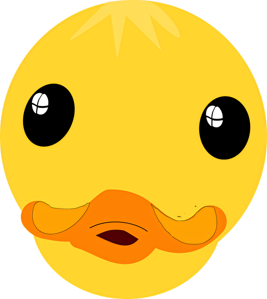 Cheerful Cartoon Duck Face Graphic Wallpaper with Transparent Background