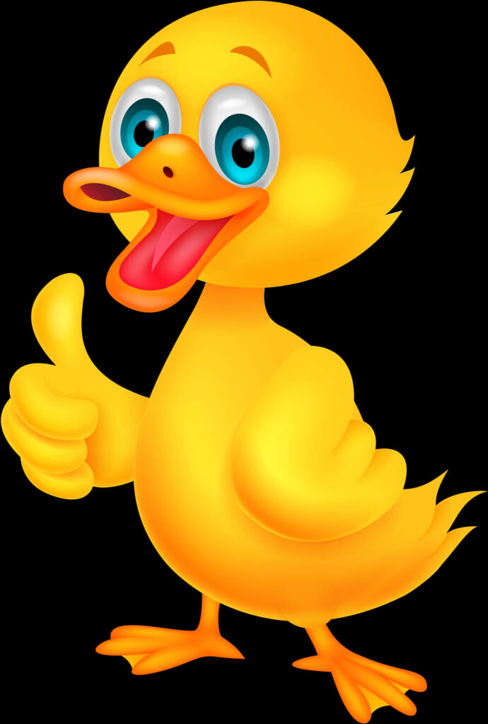 Cheerful Cartoon Duck Wallpaper: Fun & Uplifting Background
