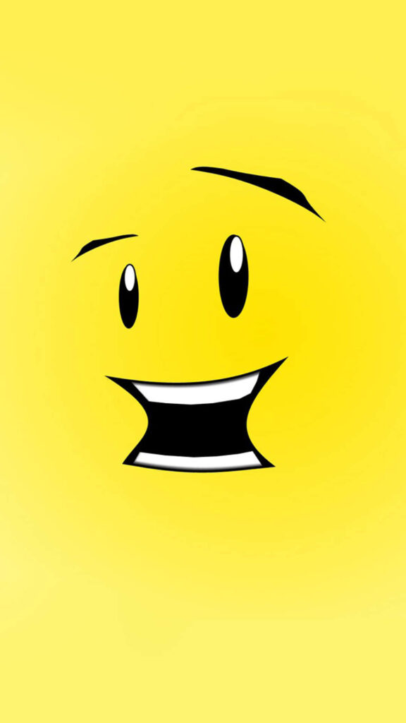 Cheerful Yellow Wallpaper with Cartoon Face: Bright & Playful Design