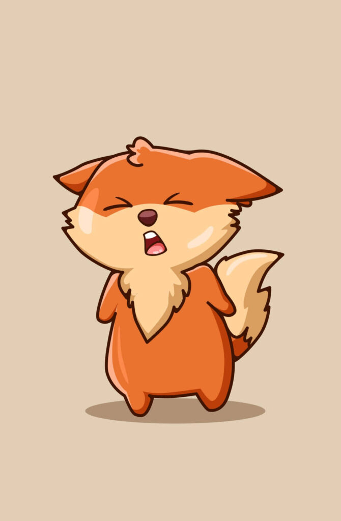 Playful Cartoon Fox Wallpaper: Adorable & Cheerful Design
