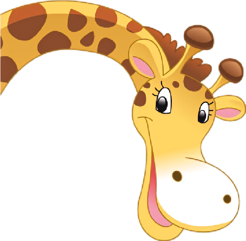 Bright Cartoon Giraffe Wallpaper: Cheerful & Playful Design
