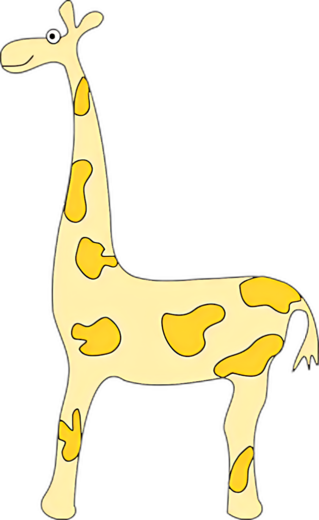 Cheerful Cartoon Giraffe Wallpaper with Bright Yellow Patches