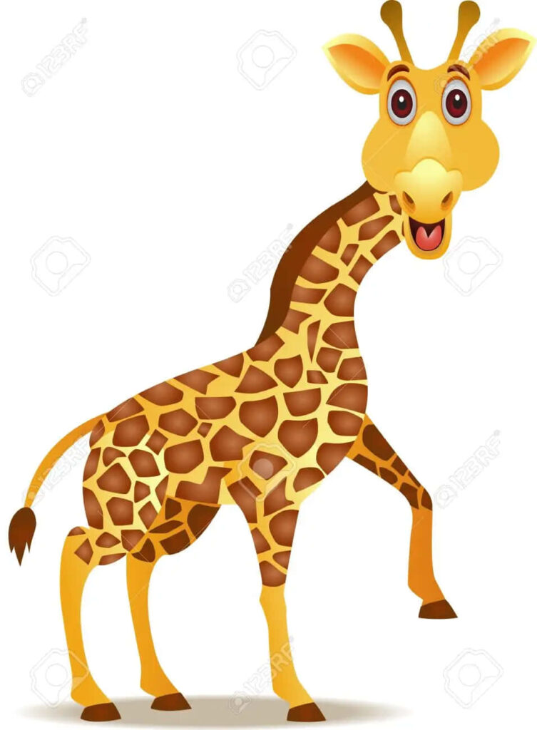 Cheerful Cartoon Giraffe Wallpaper: Whimsical & Joyful Design
