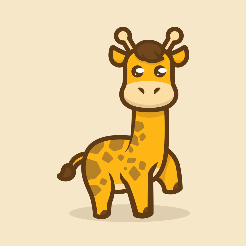 Cheerful Cartoon Giraffe Wallpaper: Whimsical Decor for Any Space