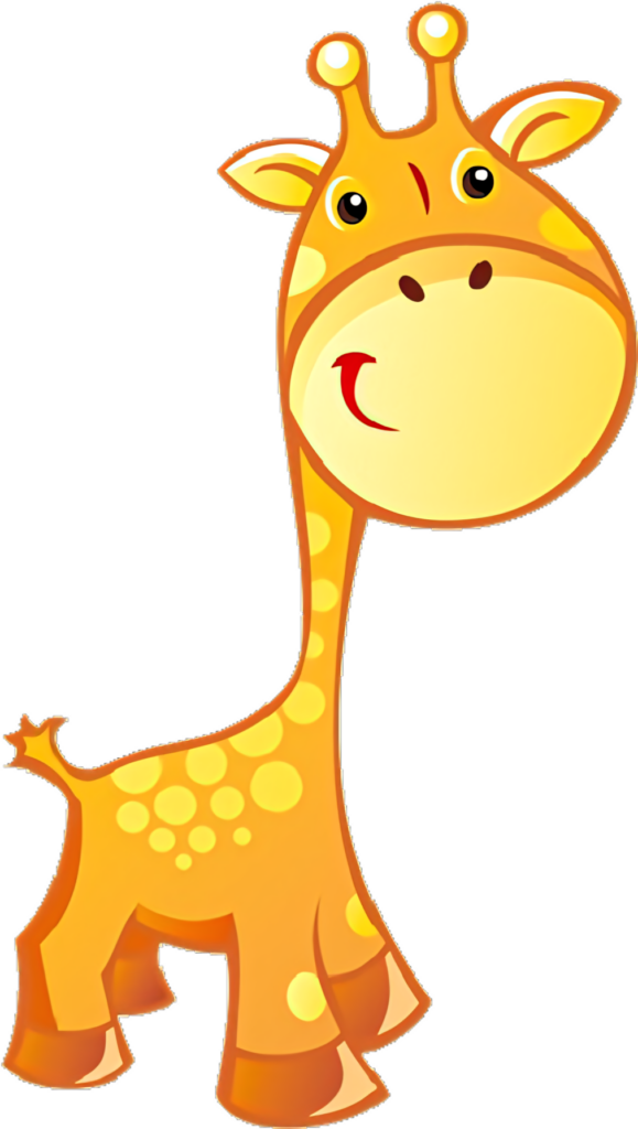 Cheerful Cartoon Giraffe Wallpaper: Fun & Playful Background