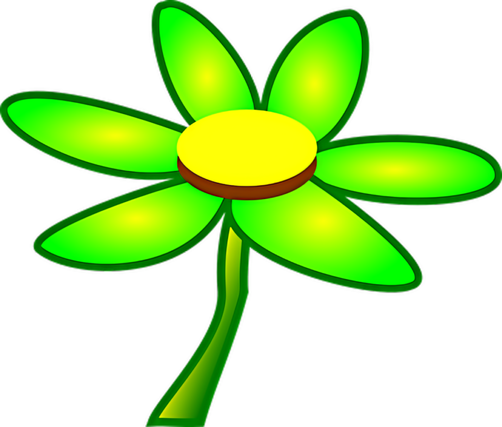 Cartoon Green Flower Wallpaper - PNG Format for Digital Projects