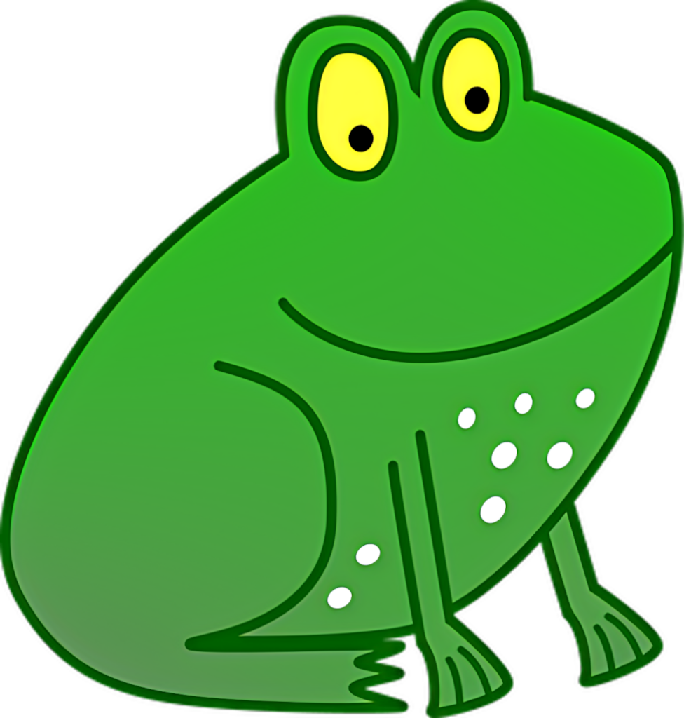 Playful Green Frog Wallpaper - Cheerful Cartoon Background
