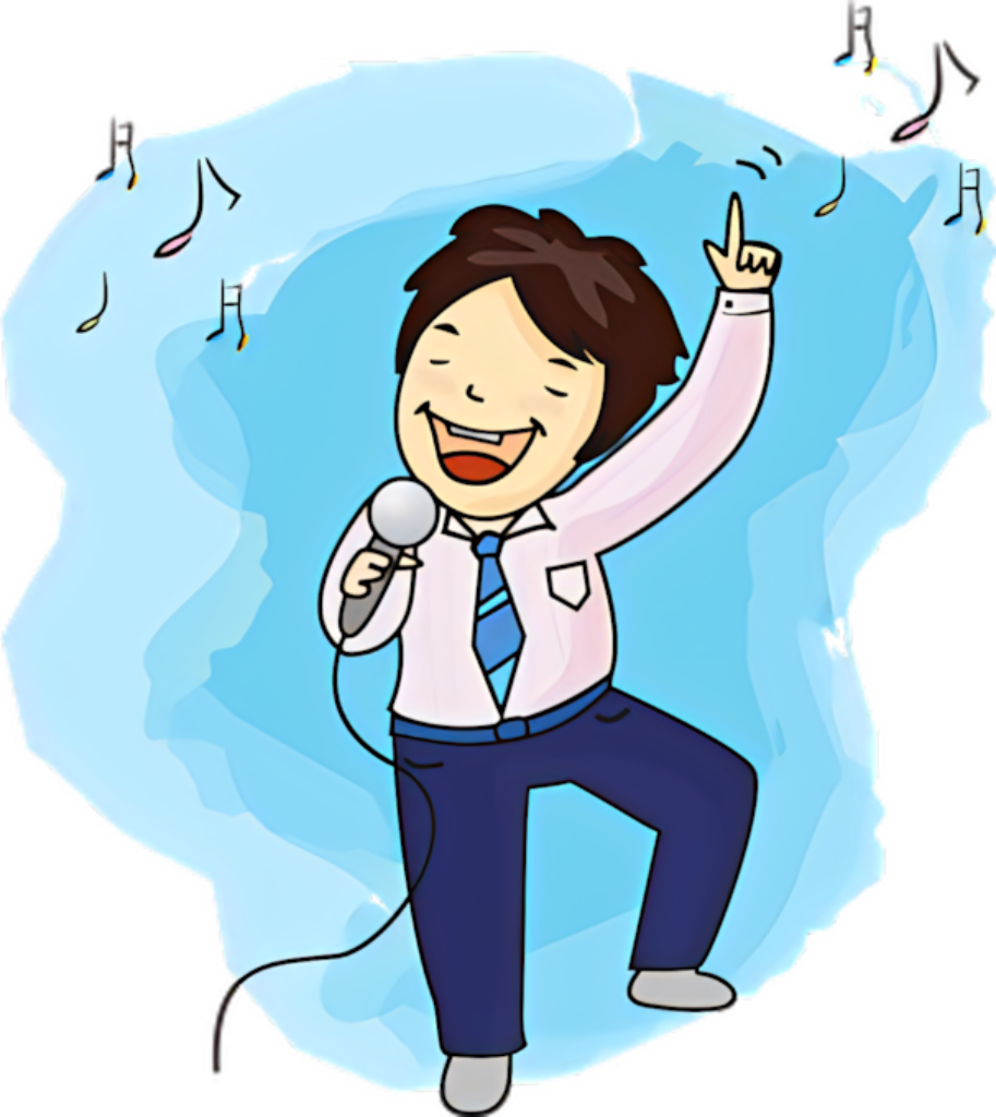 “Cheerful Karaoke Cartoon Character Wallpaper Background”