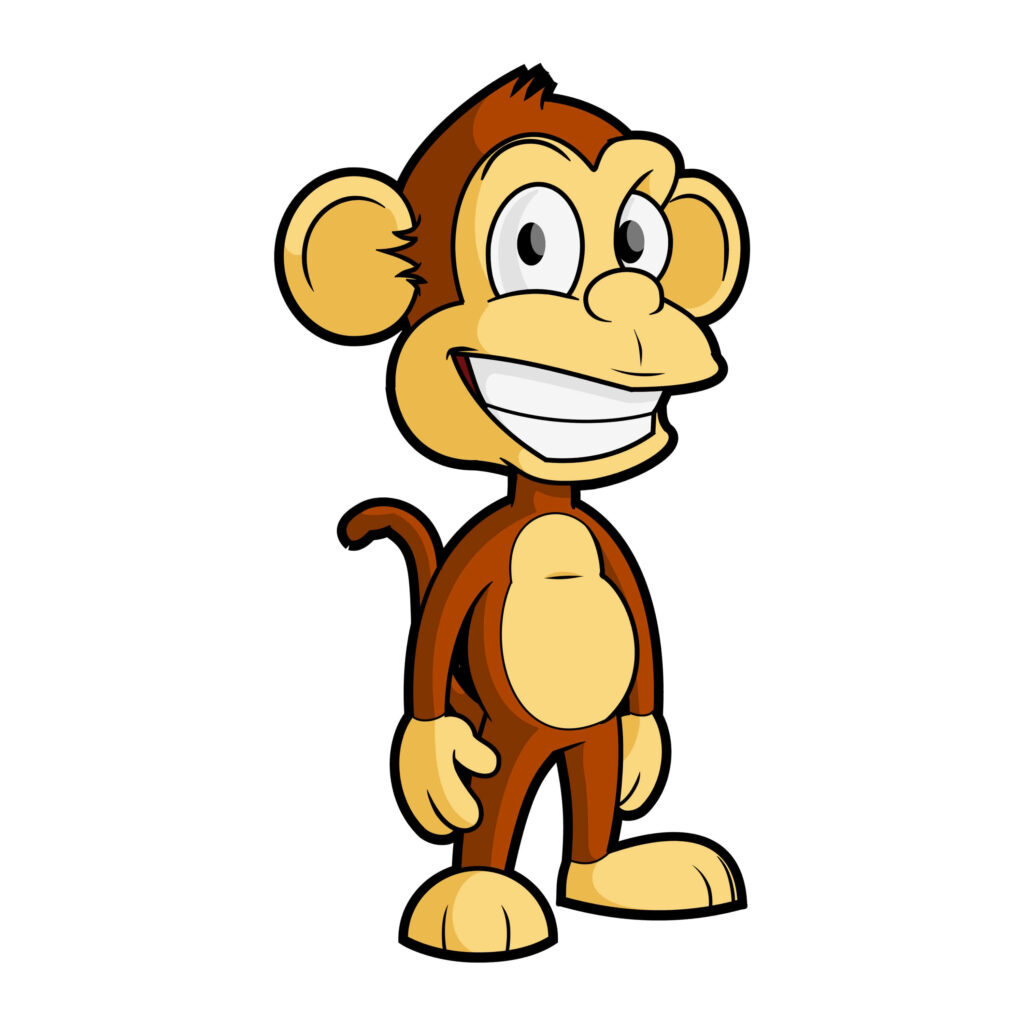 Cheerful Cartoon Monkey Wallpaper - Fun & Playful Background