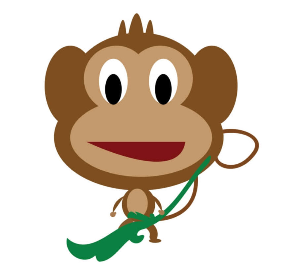 Playful Cartoon Monkey Wallpaper: Cheerful Jungle Background