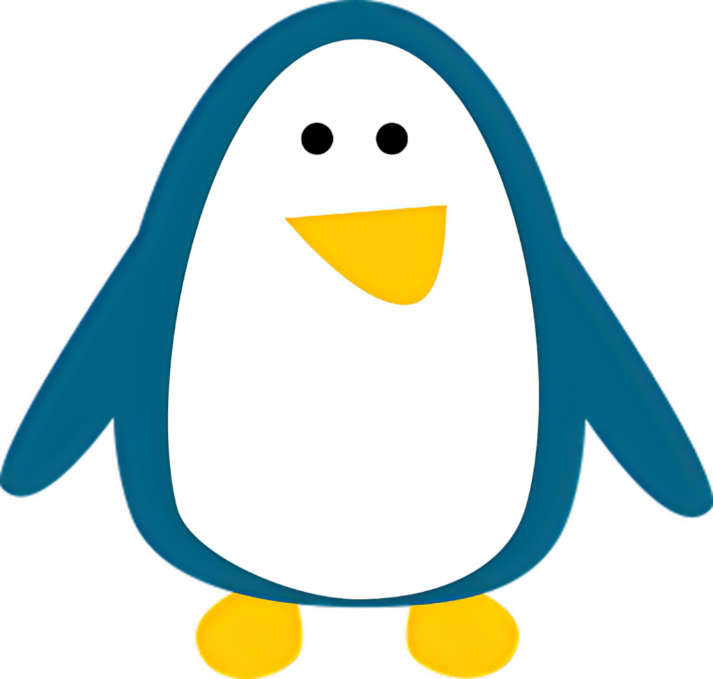 Cheerful Cartoon Penguin Wallpaper - Fun Blue and Yellow Design