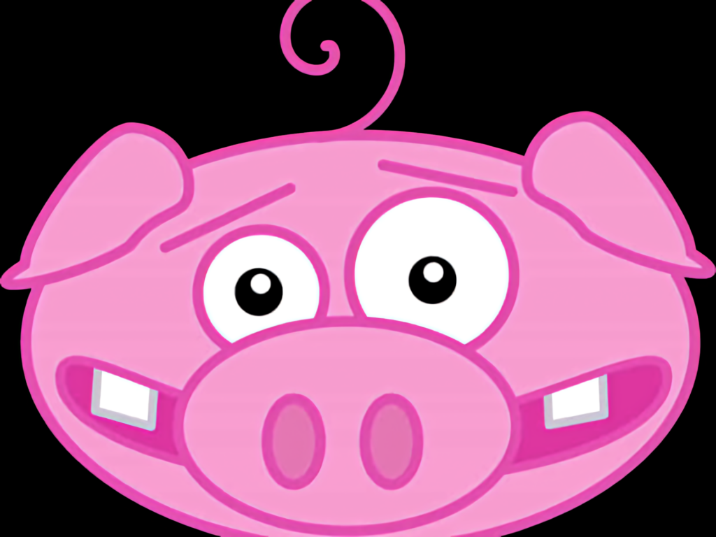 Cheerful Cartoon Pig Wallpaper: Bright & Playful Decor