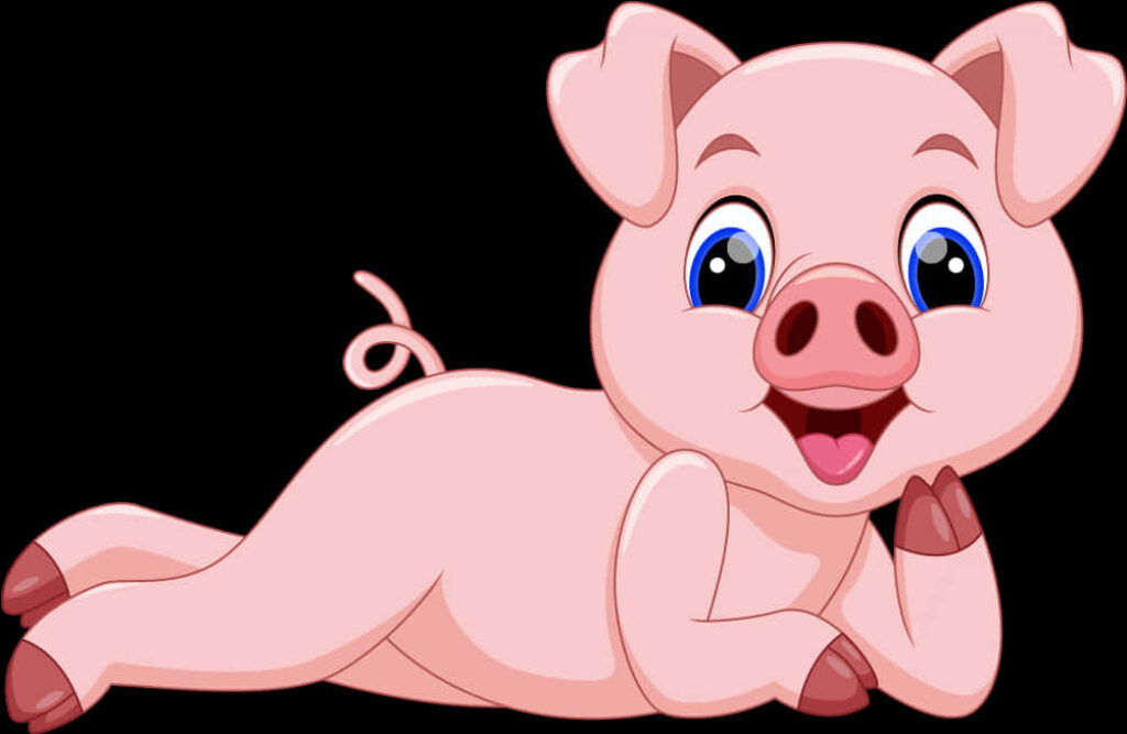 Adorable Cartoon Pig Wallpaper: Cheerful Design for Your Screen