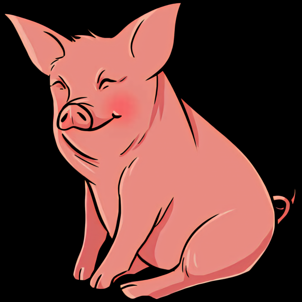 Cheerful Cartoon Pig Wallpaper: Whimsical Light Pink Background