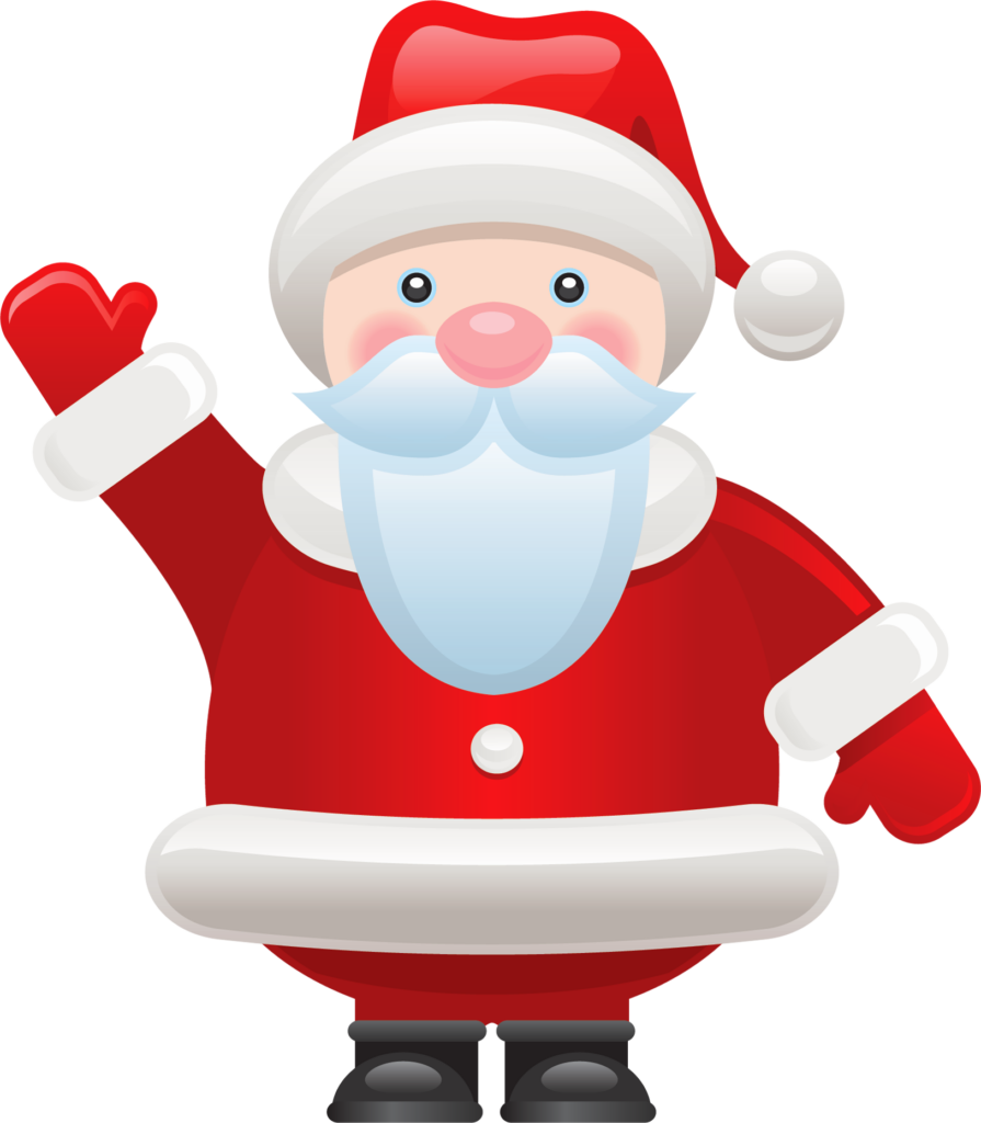 Cheerful Cartoon Santa Claus PNG Wallpaper - Festive Joyful Design