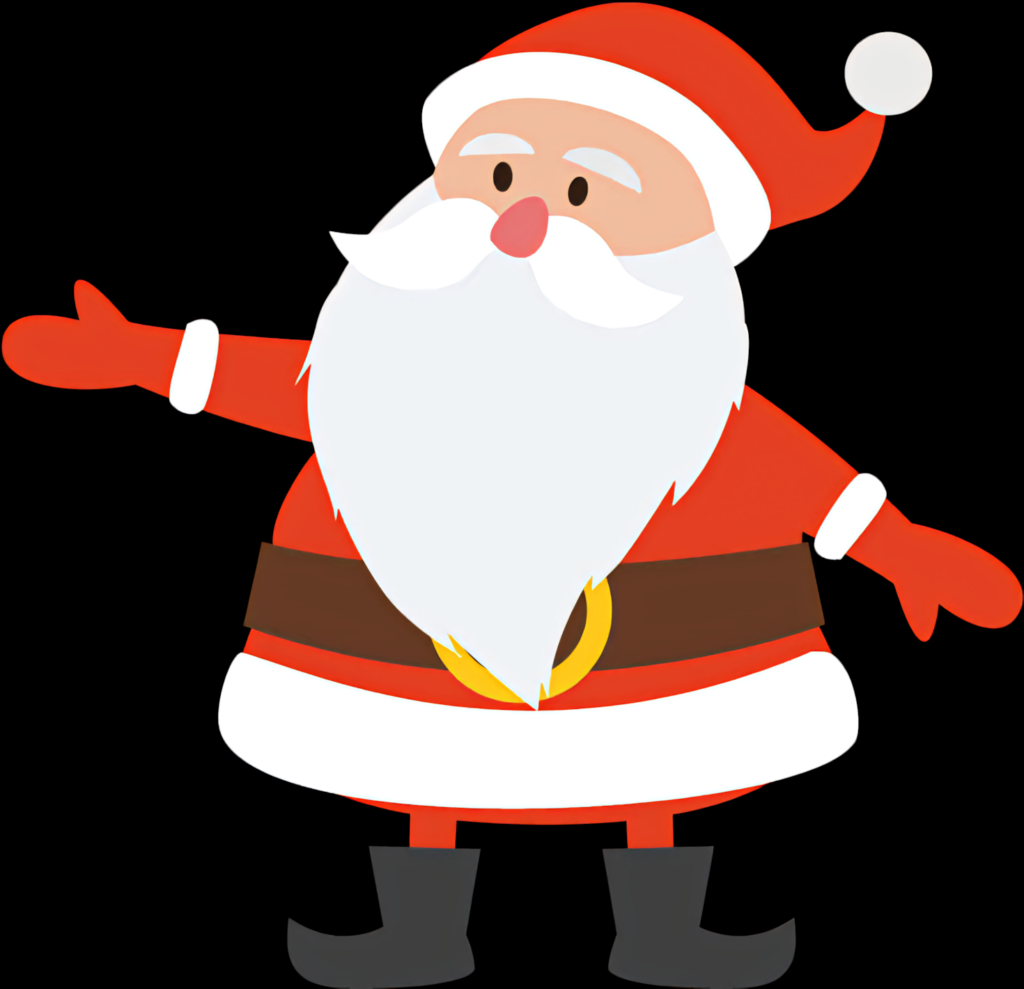 Cheerful Cartoon Santa Claus Waving in Festive Vector Style Wallpaper